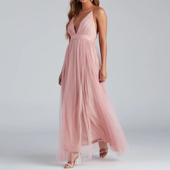 Floor-Length Pink Formal Dress - Picture 4 of 4
